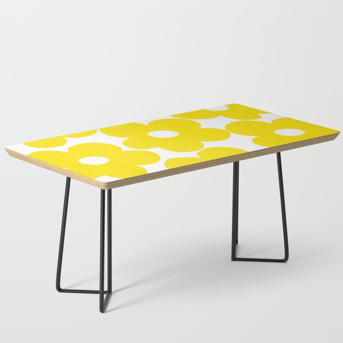 Retro Neon Yellow Daisies #1 #decor #art #society6 Coffee Table