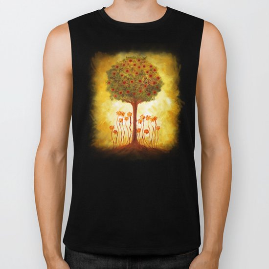 positive energy from the tree Biker Tank