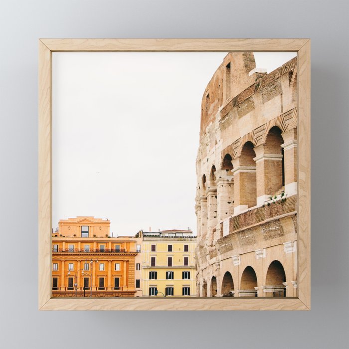 Colosseum - Rome Italy Architecture, Travel Photography Framed Mini Art Print