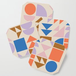 Colorful Geometric Shapes 30 | Earthy Coaster