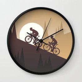 Roadbike Sunset Climbing Wall Clock