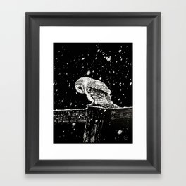 Snowfall at Night Framed Art Print