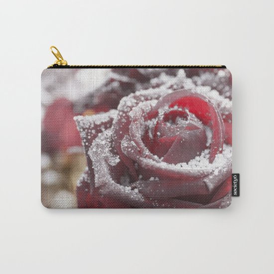 Frozen rose- with hoarfrost covered rose Carry-All Pouch