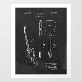 Vintage Guitar Patent 1951 Art Print