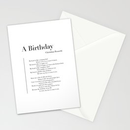 A Birthday by Christina Rossetti Stationery Card