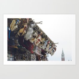 Venetian Carnival Masks - Street Market in Venise Italy Art Print