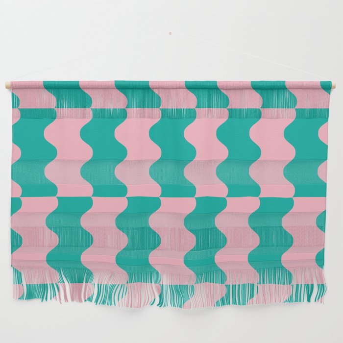 Electric Zig Zag Pattern 831 Pink and Turquoise Wall Hanging