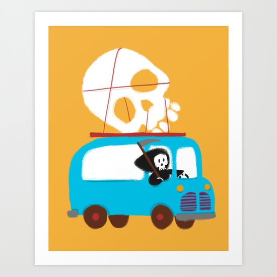 Death on wheels Art Print