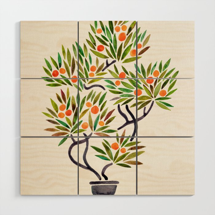 Bonsai Tree – Orange Fruit Wood Wall Art