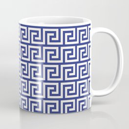 Blue greek key pattern Mug
