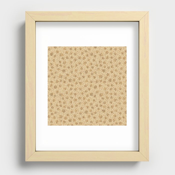 Gold Glitter Polka Dot Recessed Framed Print