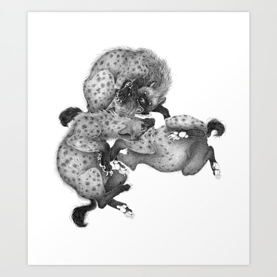 Spotted Hyenas Art Print