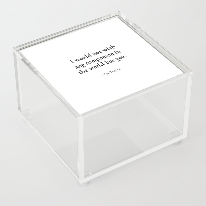 The Tempest - Shakespeare Love Quote Acrylic Box