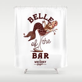 Belle Of The Bar Pinup Mermaid Shower Curtain