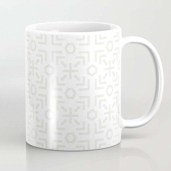Off White and White Minimal Art Deco Abstract Pattern Pairs Dulux 2022 Popular Colour Cloudy Dreams Coffee Mug