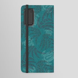 Hawaiian Emerald Ocean Turtles and Palm Leaves Pattern Android Wallet Case