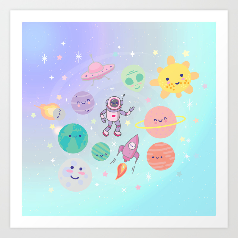 Cute Space Art Print By Saraeshak Society6