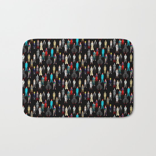 Bowie Scattered Pattern Black Bath Mat