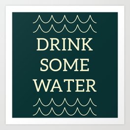 Water Reminder Yellow Text Colorway Art Print