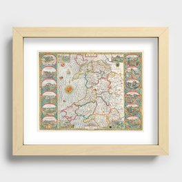 Vintage map of Wales Recessed Framed Print