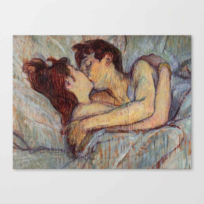 IN BED, THE KISS - HENRI DE TOULOUSE LAUTREC Canvas Print