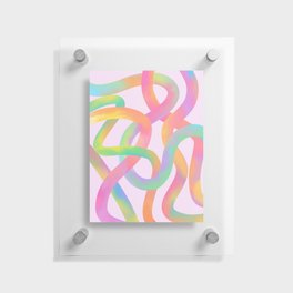 Rainbow pastel neon river Floating Acrylic Print