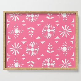 Tile Mosaic - Pink Painting Design Art Pattern Serving Tray