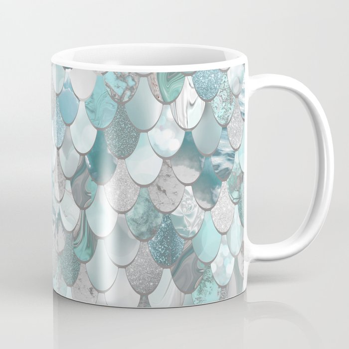 Mermaid Aqua and Grey Coffee Mug