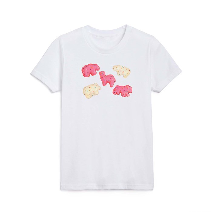 Frosted Animal Cookies Pattern - Blue Kids T Shirt