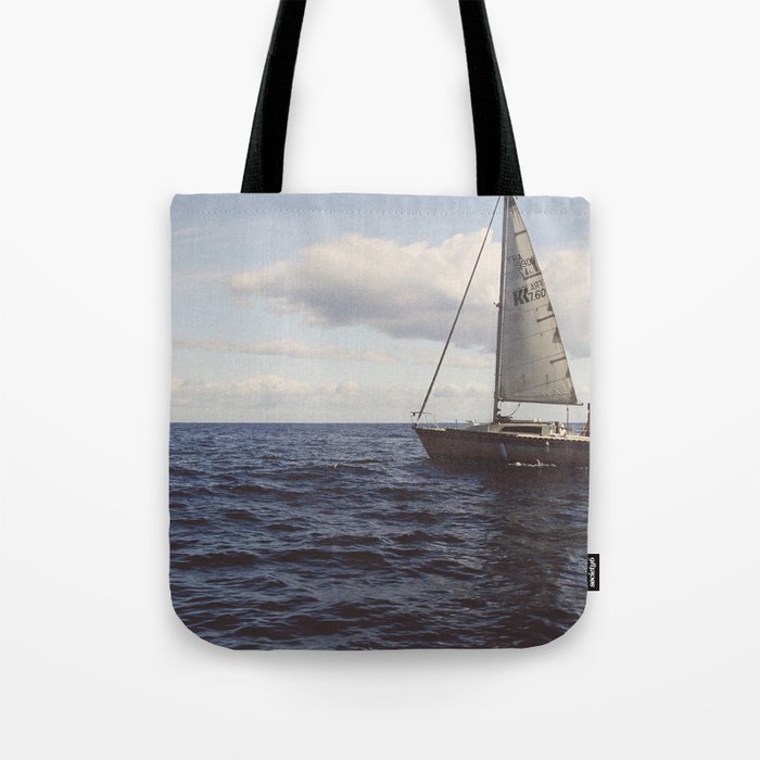 Boat Ocean Sailing Sea Water Clouds Photography Tote Bag By Photo Boat Ocean Sailing Sea Water Clouds Photography Tote Bag By Photo