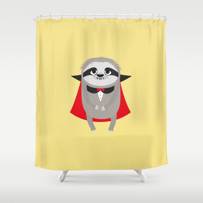 Vampire Sloth Halloween Costume T Shirt Shower Curtain By