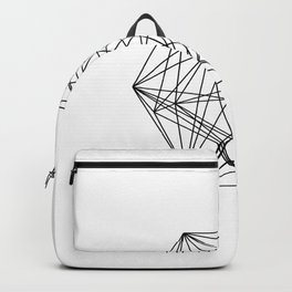 Geometric Crystal - Black and white geometric abstract design Backpack | Black And White, Minimalistic, Black, Spaceage, Crystal, Ink, Geometric, Scifi, Graphicdesign, Pattern 