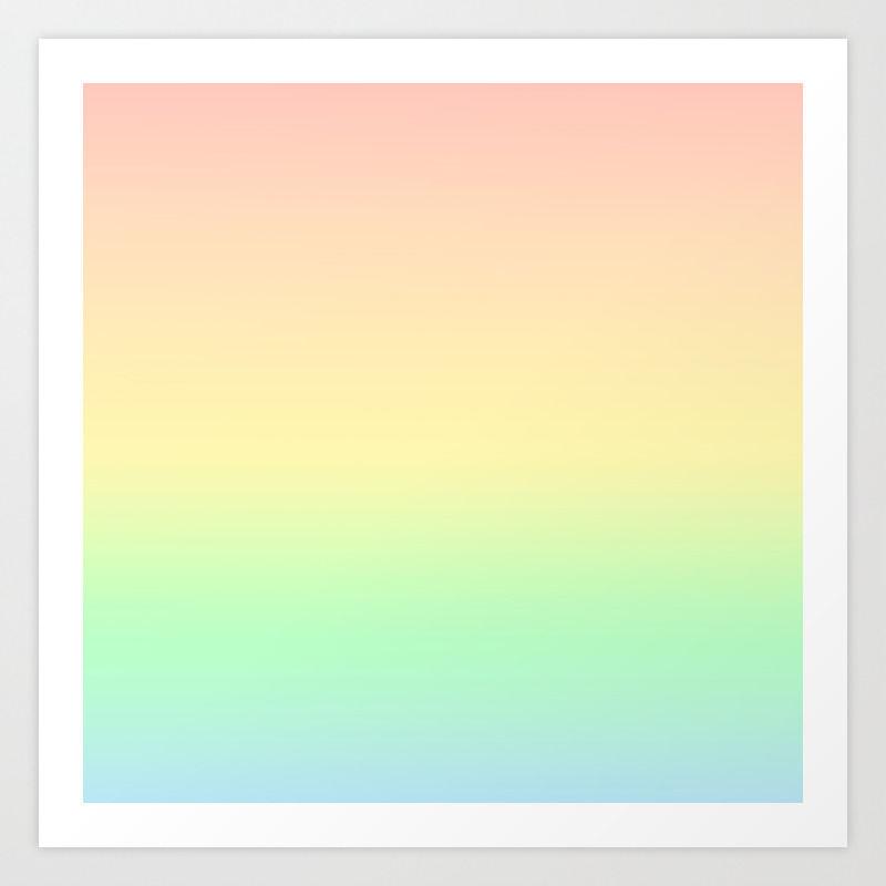 Pastel Rainbow Gradient Pattern Art Print By Cutepatternstextures