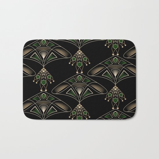 Art Deco . "Emeralds ". Bath Mat