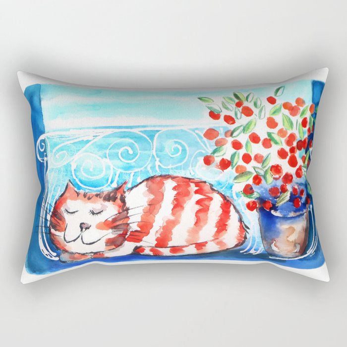 Kitty Siesta Rectangular Pillow