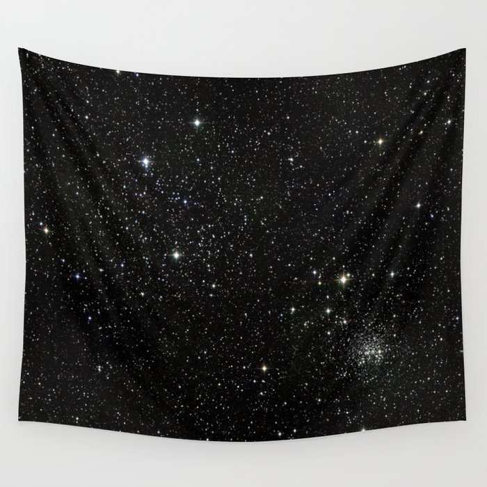 Universe Space Stars Planets Galaxy Black and White Wall Tapestry