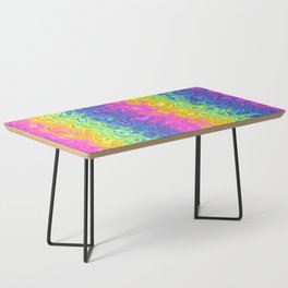 Trippy Funky Squiggly Vibrant Rainbow Coffee Table