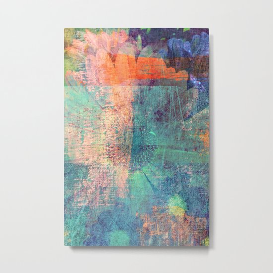 Grunge Flower Metal Print