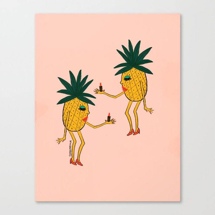Pineapple Girls Canvas Print
