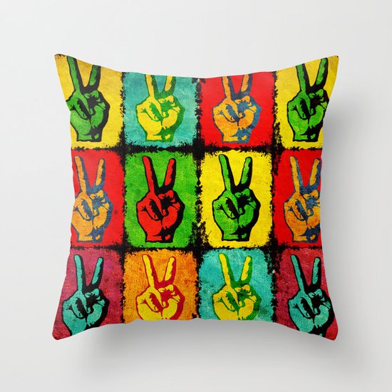 A colorful peace Throw Pillow