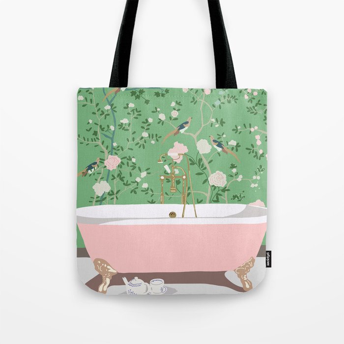 Poppy S Bathroom Tote Bag By Marinedequenetain Society6 Poppy S Bathroom Tote Bag