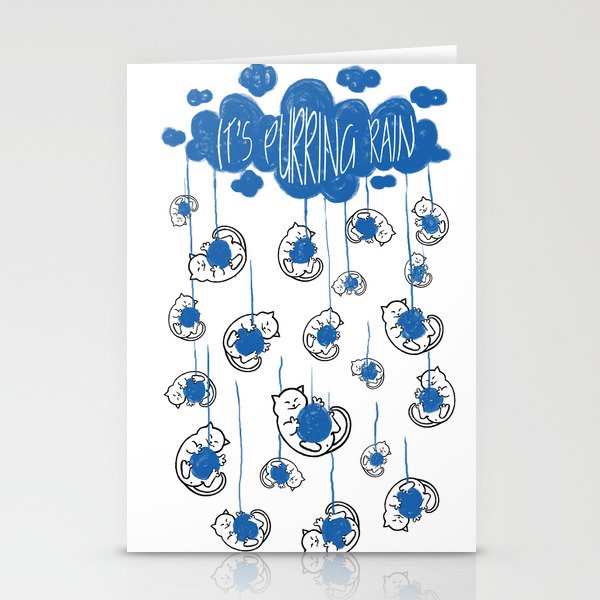 It's purring rain! Stationery Cards