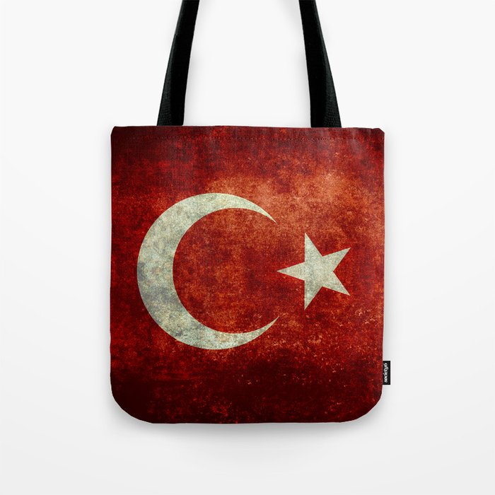 Flag of Turkey, in Grungy Tote Bag