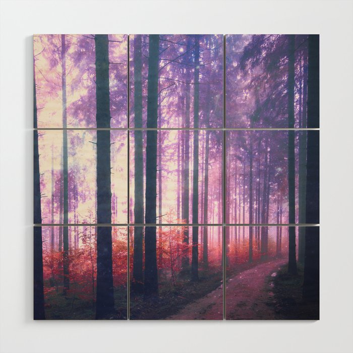 Woods in the outer space Wood Wall Art