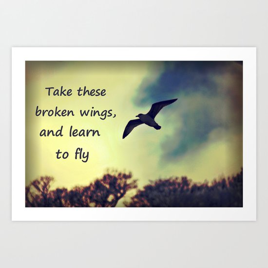 Take these broken wings Art Print