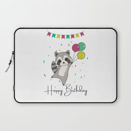 Raccoon Wishes Happy Birthday To You Raccoons Laptop Sleeve