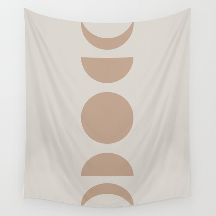 Beige Moon Phase Wall Tapestry