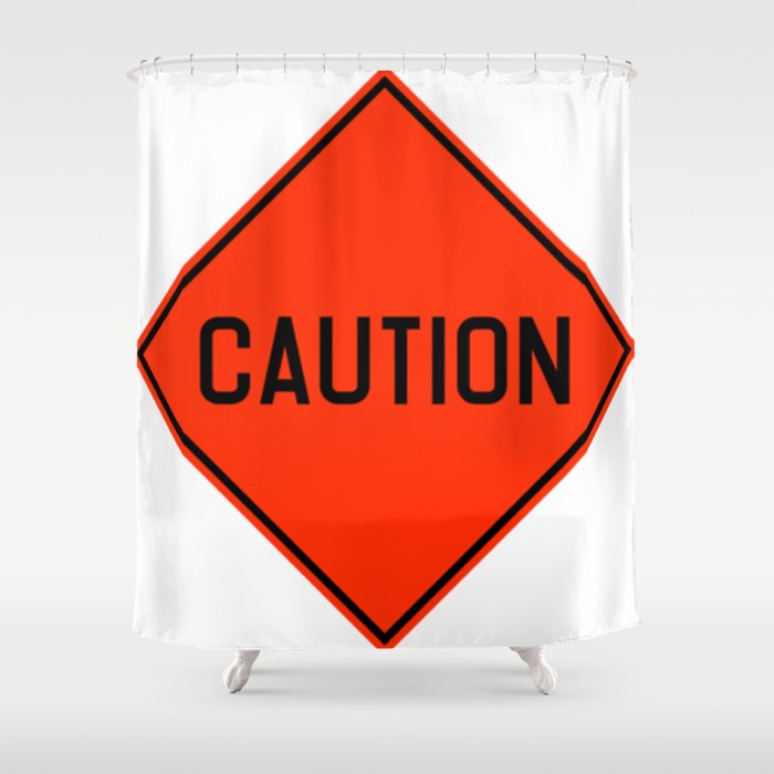 Red Sign Caution Singapore Shower Curtain