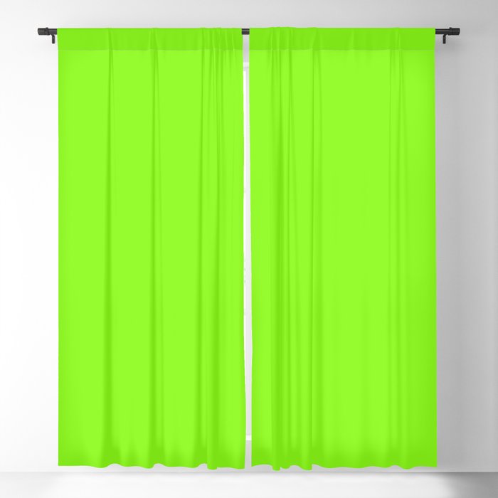 Solid Chartreuse Bright Neon Green Color Blackout Curtain