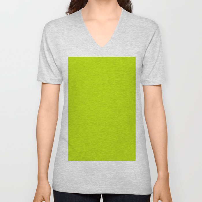 Livid Lime  V Neck T Shirt